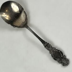 Antique Wm. Rogers & Son 'Melrose' 1898 Silver-Plated Table Dessert Spoon Ornate